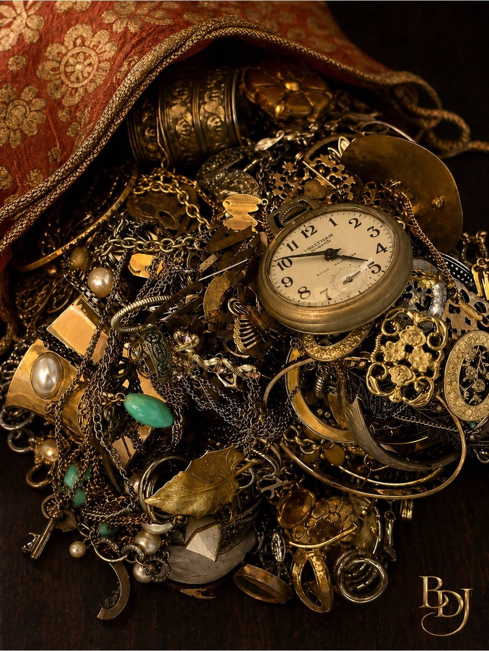 3 Lb Bottom of Box Jewelry Lot | Pendants Rings Chains | Tangled Treasure Finds